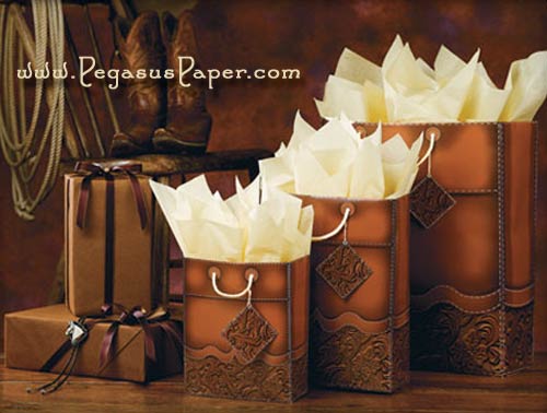 Tooled Leather Western Gift Bags